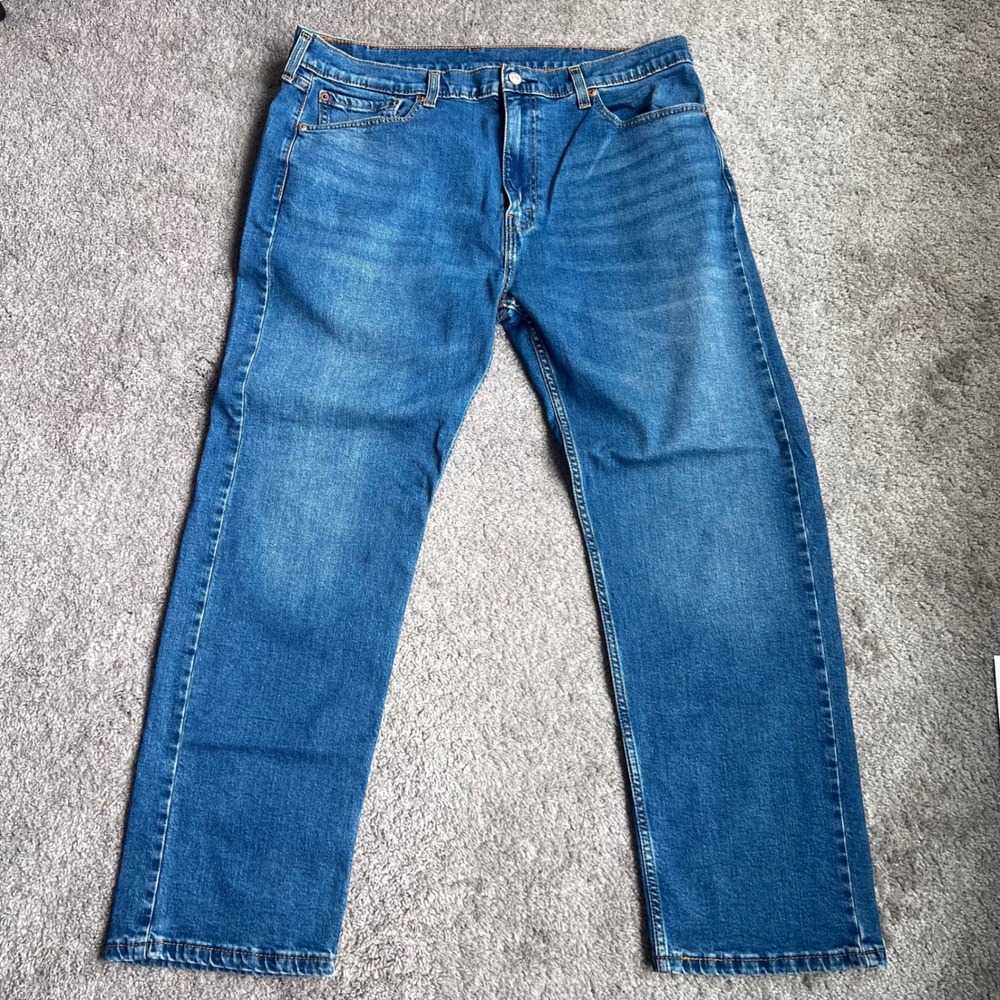 Levis 505 Regular Fit Jeans Mens 40x30 Blue Medium Wash Straight Leg Denim Pants